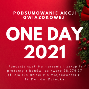 PODSUMOWANIE AKCJI GWIAZDKOWEJ ONE DAY 2021 